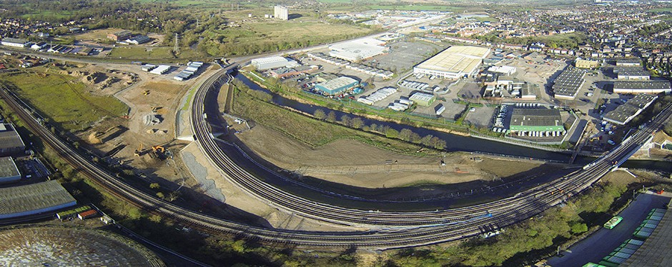 Aerial views of the Ipswich Chord Project